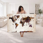 Blue Watercolor World Map Canvas Print | Framed Modern Wall Art