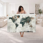 World Map Canvas Print | Framed Travel Map Wall Art for Couples