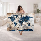 Rustic World Map Canvas Print | Framed Wall Art for Couples