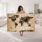 World Map Wall Art Canvas Print