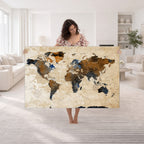 World Map Canvas Art Print | Framed Travel Map Wall Art