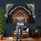 Abstract Wood Grain Canvas Print, Tree Ring Pattern Wall Art, Extra Large Living Room Wall Decor