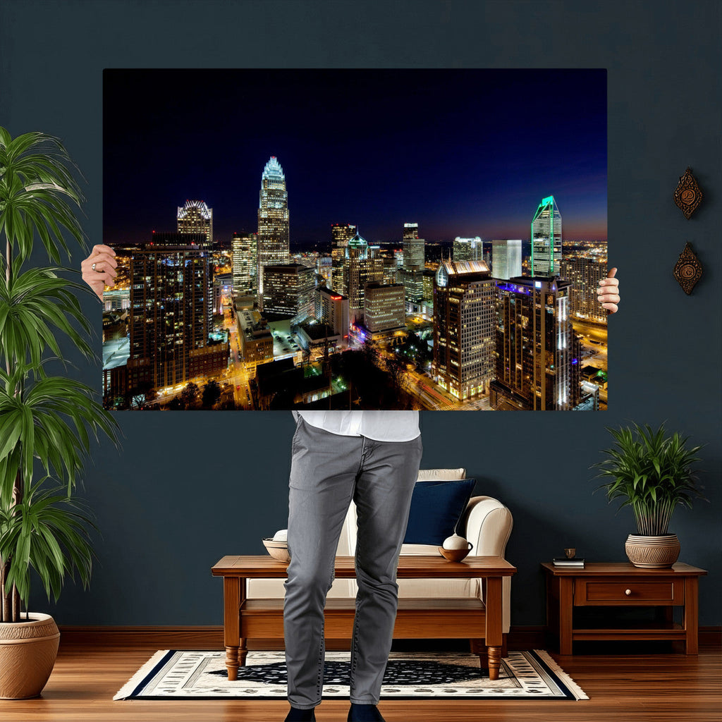 Atlanta Skyline Wall Art Canvas Print | Modern Cityscape