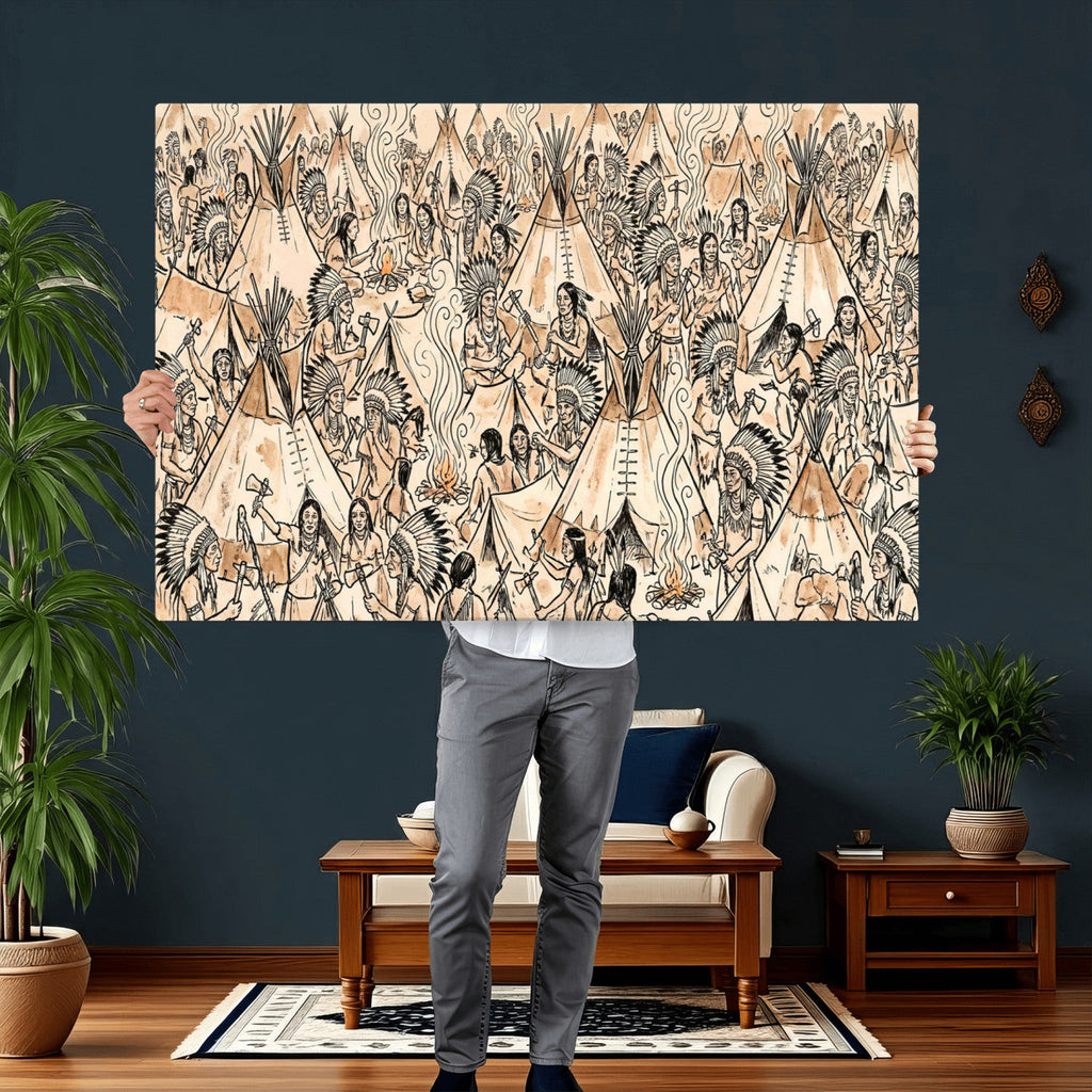 Native American Indian Wall Art Canvas Print