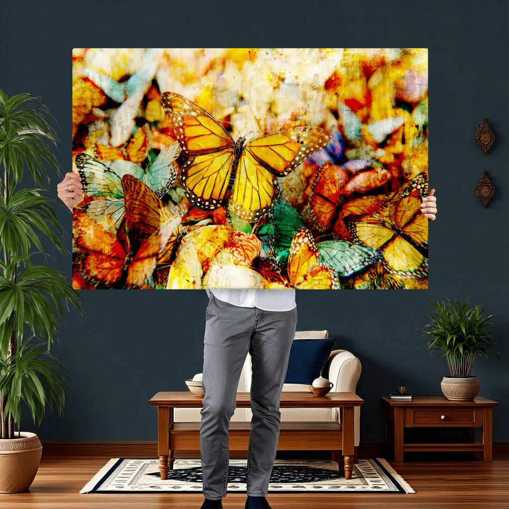 Butterfly Wall Art Canvas Print | Colorful Abstract Nature Artwork