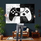 Abstract Gaming Controller Wall Art Canvas Print