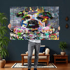 Graffiti Dog Wall Art Decor for Teen Bedroom | Abstract Graffiti Animal Canvas
