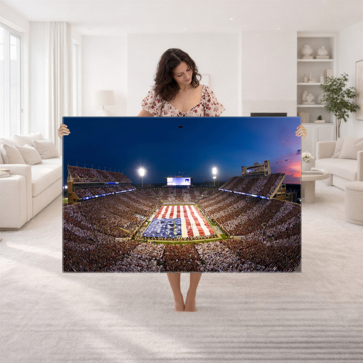 Oklahoma Sooners Memorial Stadium Wall Art Canvas Print