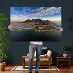 Cape Town Wall Art Canvas Print | Table Mountain Coastal Skyline Panorama