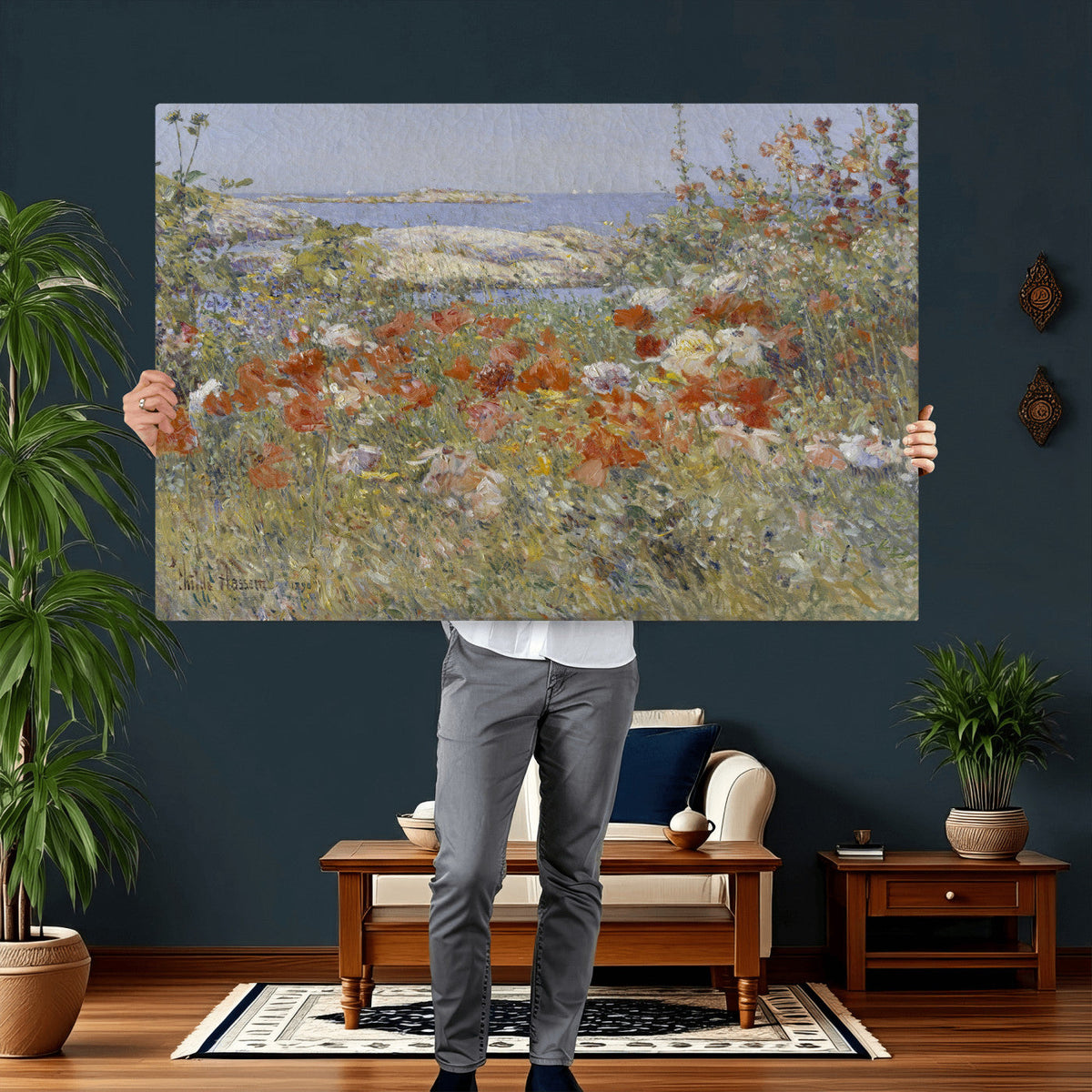 Childe Hassam Celia Thaxter Garden Canvas | 1890 American Impressionist Print