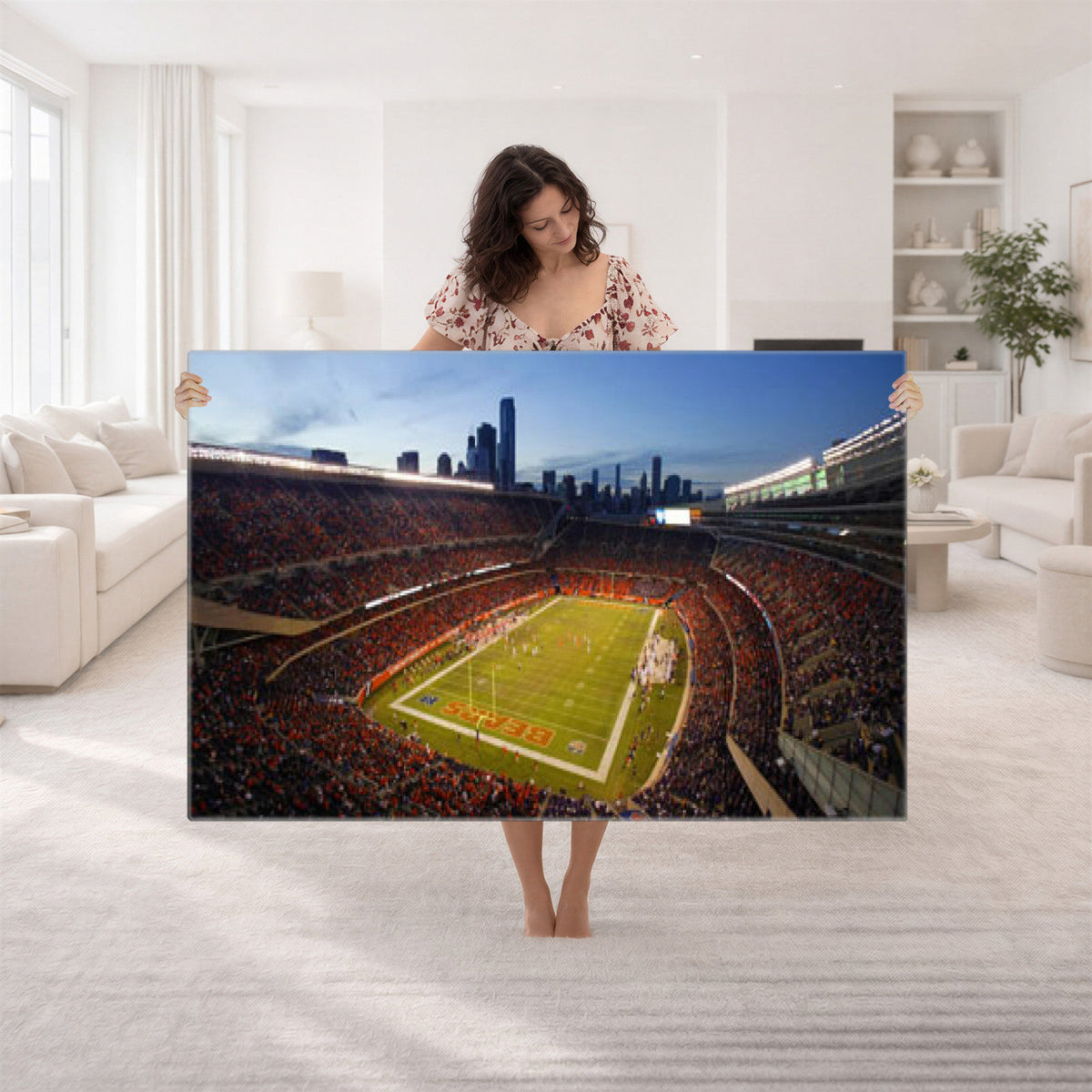 Chicago Bears Soldier Field Canvas Wall Art, NFL Stadium Panorama