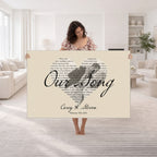 Lyrics Heart Canvas Print, Personalized Song Lyrics and Photo Wall Art