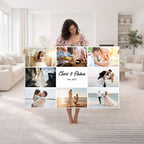 Custom Framed Photo Canvas, Personalized Family Picture Collage Print
