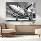 Vintage Airplane on Runway Canvas Print
