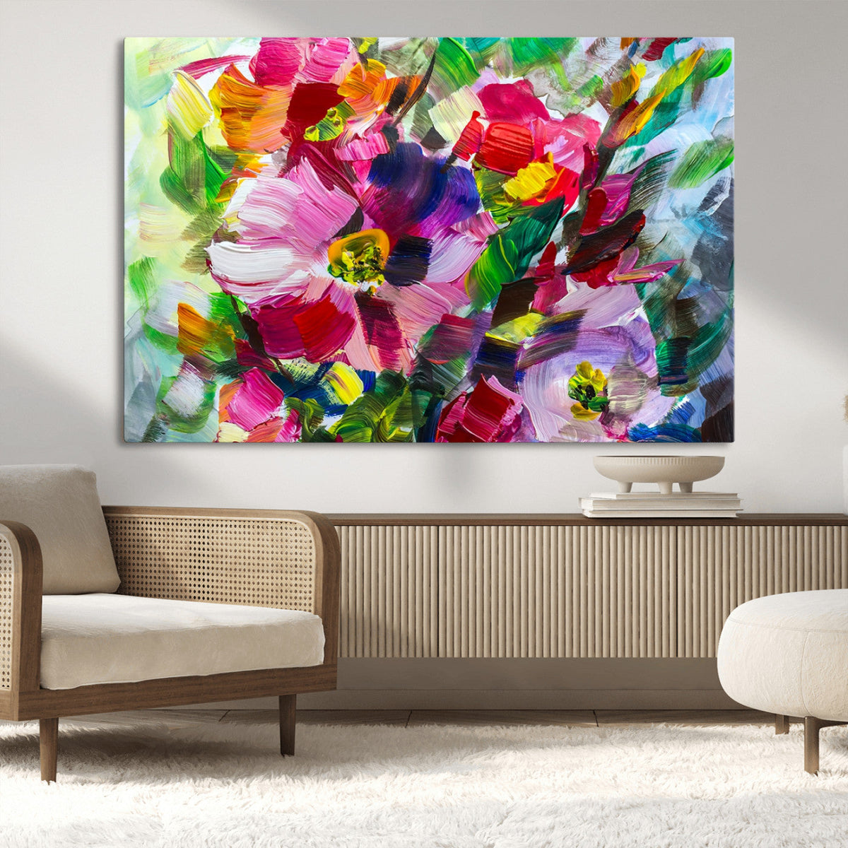 Oil Flower Abstract Canvas Print