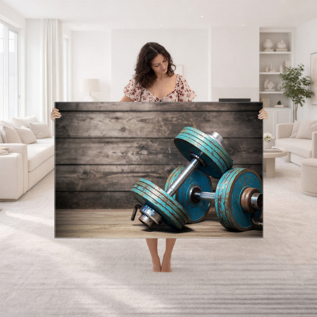 Dumbbell and Sport Wall Art Canvas Print
