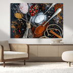 Spices and Seasonings Canvas Wall Art | Colorful Triptych Kitchen Decor