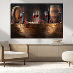 Wine and Barrels Wall Art Canvas Print