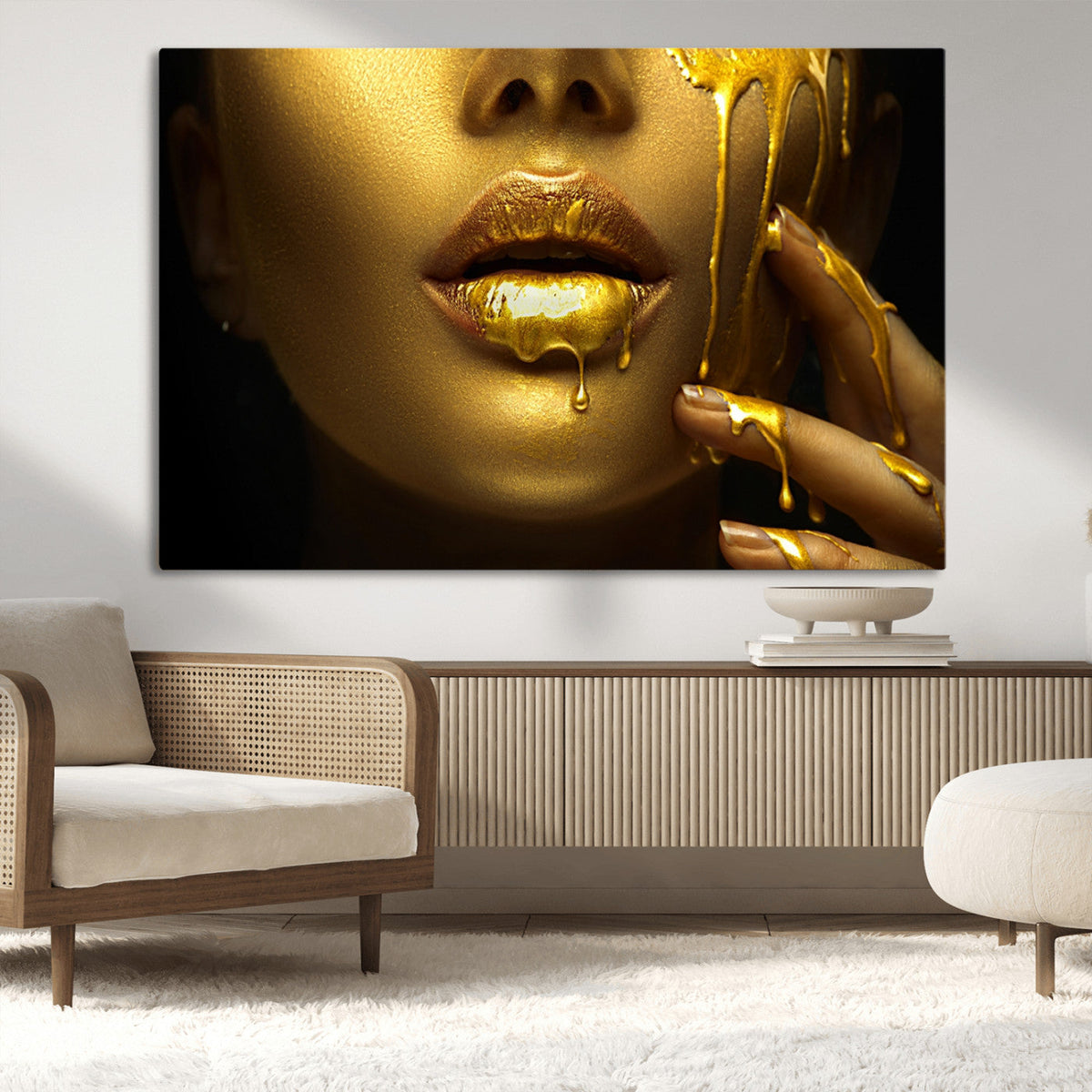 Gold and Women Wall Art Canvas Print