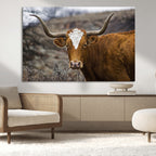 Framed Big Cow Animal Wall Art Canvas Print