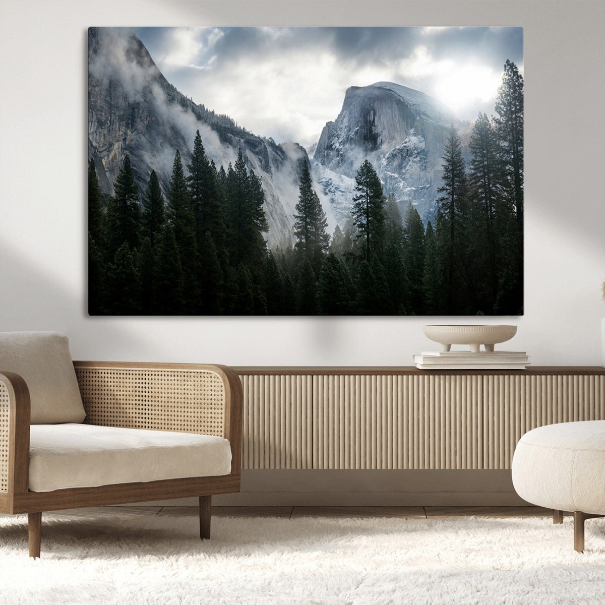 Wall Art Foggy Forest Landscape Canvas Print