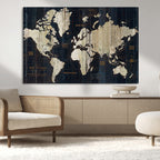 Antique Old World Map Wall Art Canvas Print