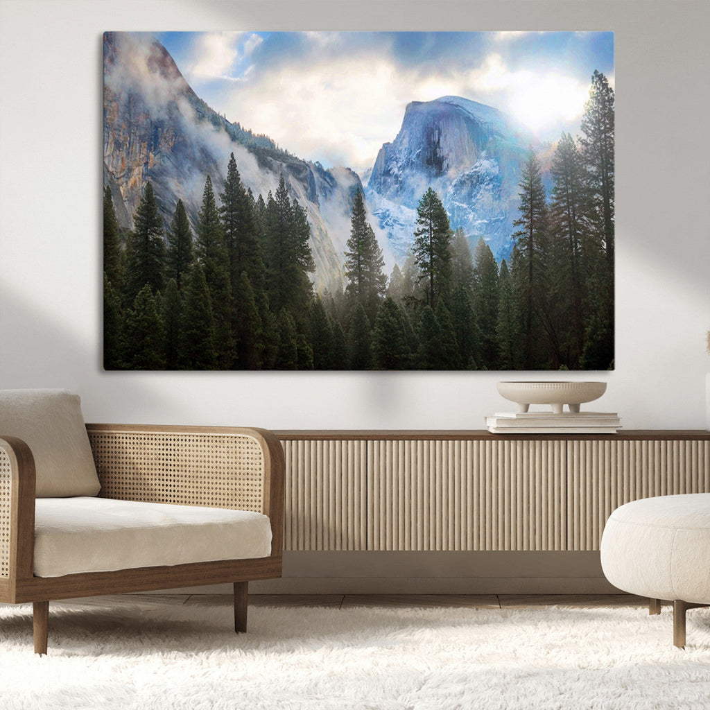 Half Dome Yosemite California Wall Art Canvas Print El Capitan