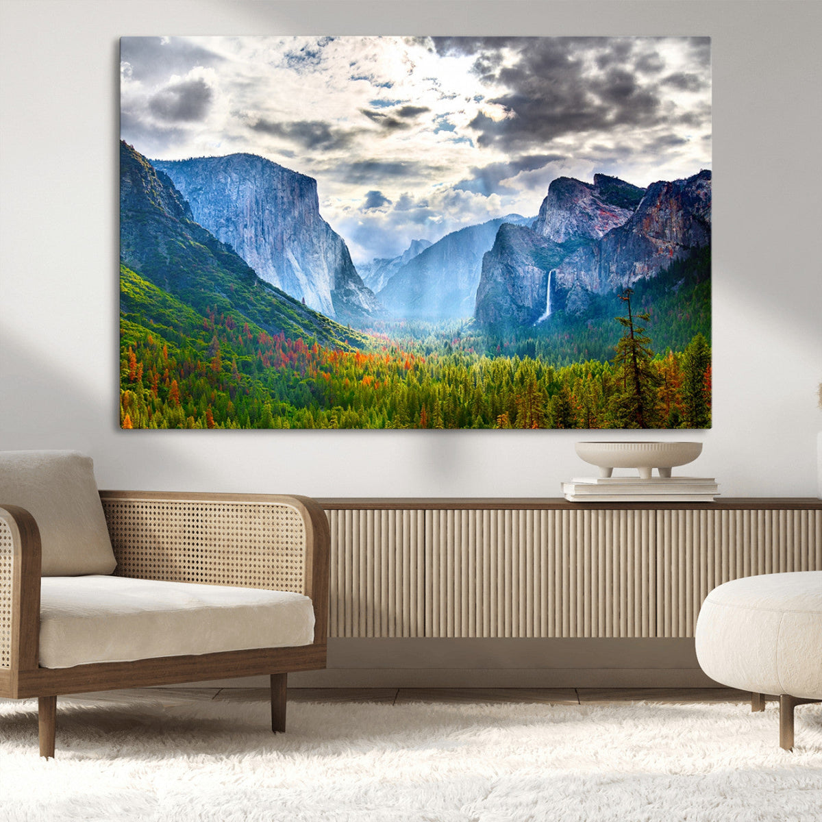 Yosemite Park Half Dome 3 Panel Canvas Print | Large Giclée Landscape Wall Art