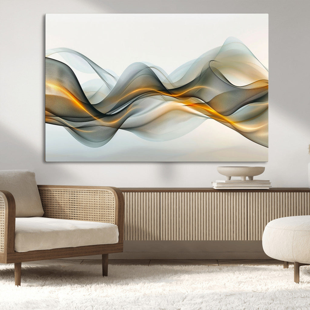 Abstract Wave Canvas Wall Art | Fluid Contemporary Elegance in Motion