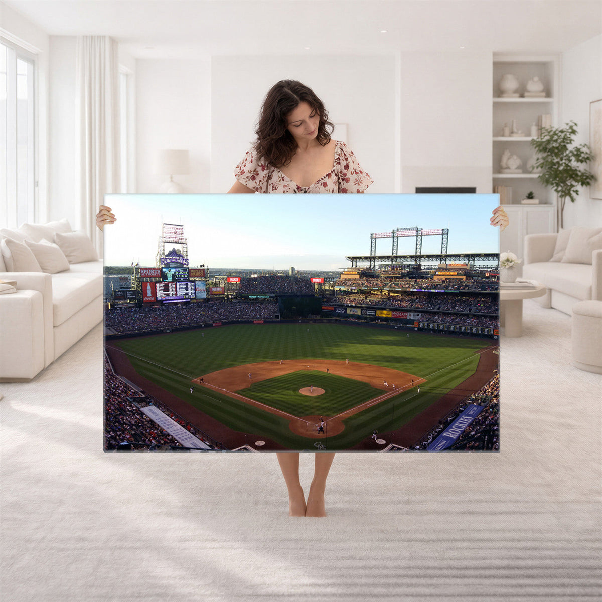 Colorado Rockies Coors Field Wall Art Canvas Print, MLB Baseball Stadium
