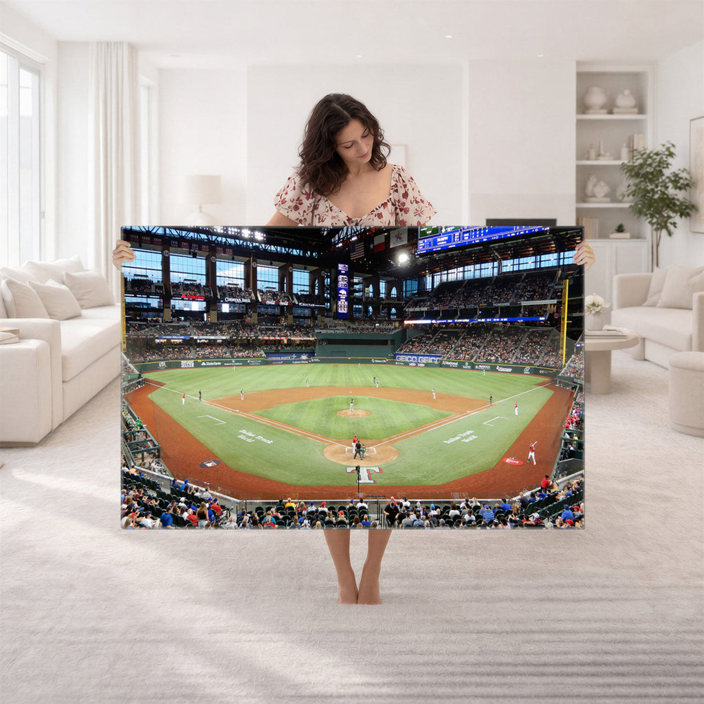 Texas Rangers Baseball Team Print, Arlington Globe Life Field Stadium Wall Art