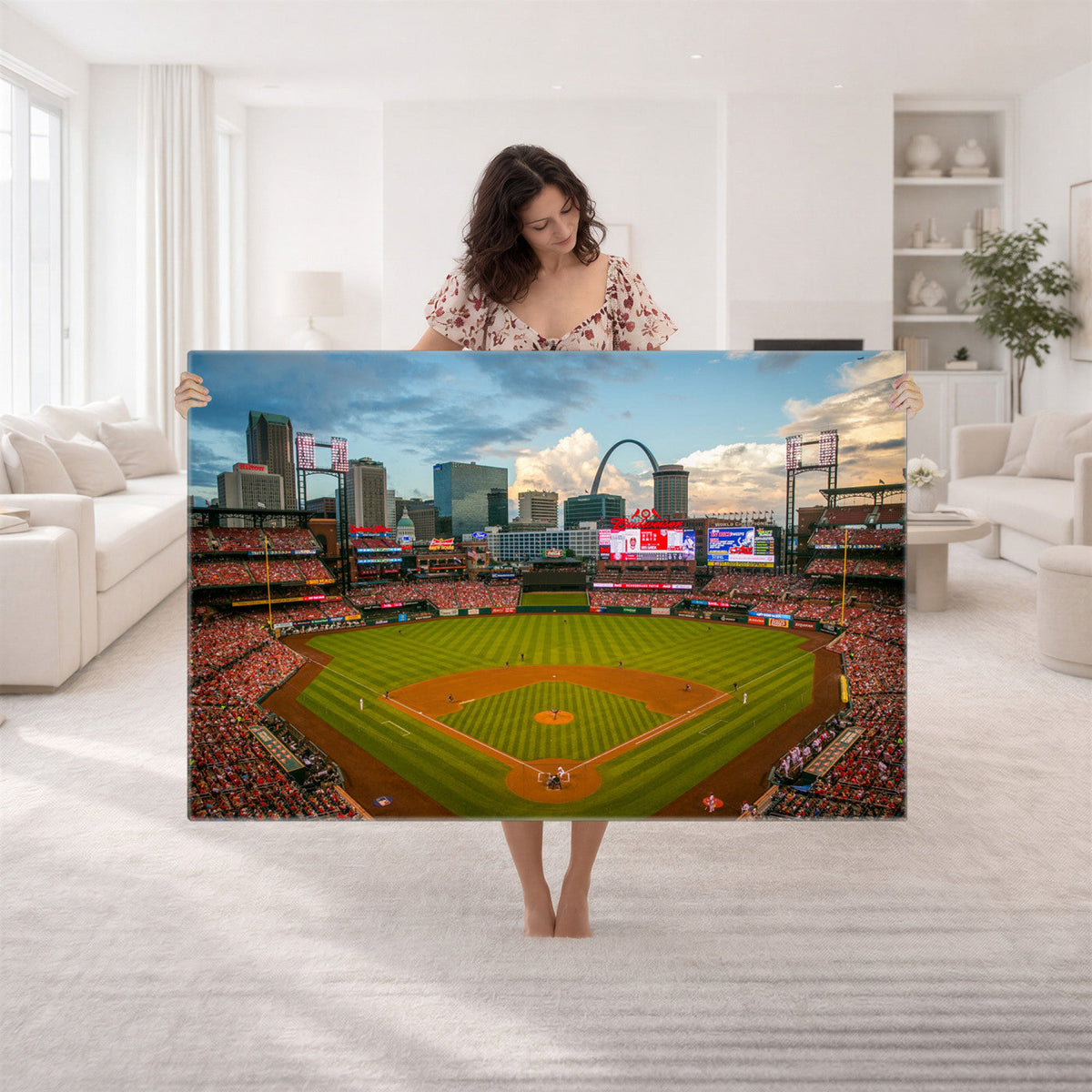 St. Louis Cardinals Baseball Team Print, Busch Stadium Wall Art, Framed and Ready to Hang