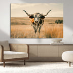 Texas Cow Wall Art Canvas Print for Farm House Wall Decor
