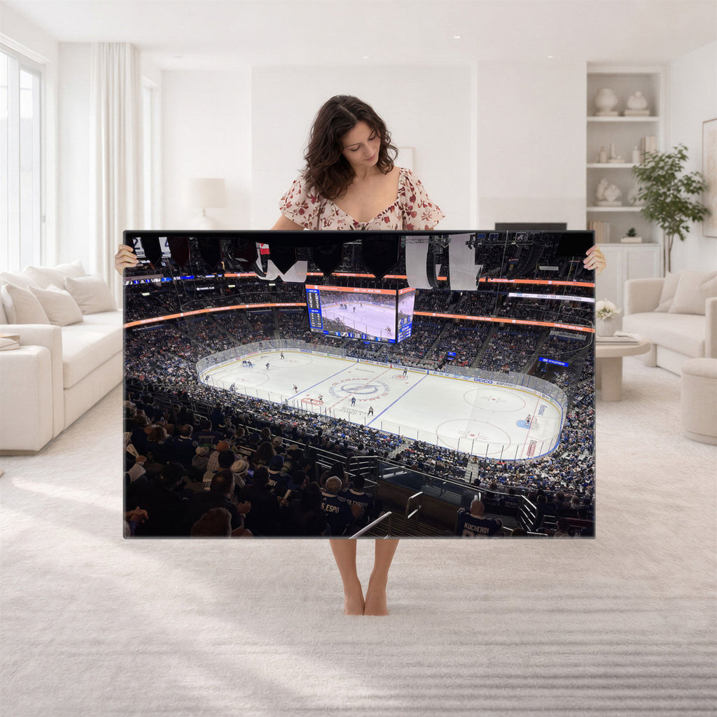 Amalie Arena Florida Wall Art Canvas Print, NHL Hockey, Framed and Ready to Hang