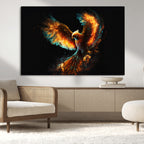 Fiery Phoenix Canvas Print | Ready to Hang Wall Art | Bold Fantasy Decor