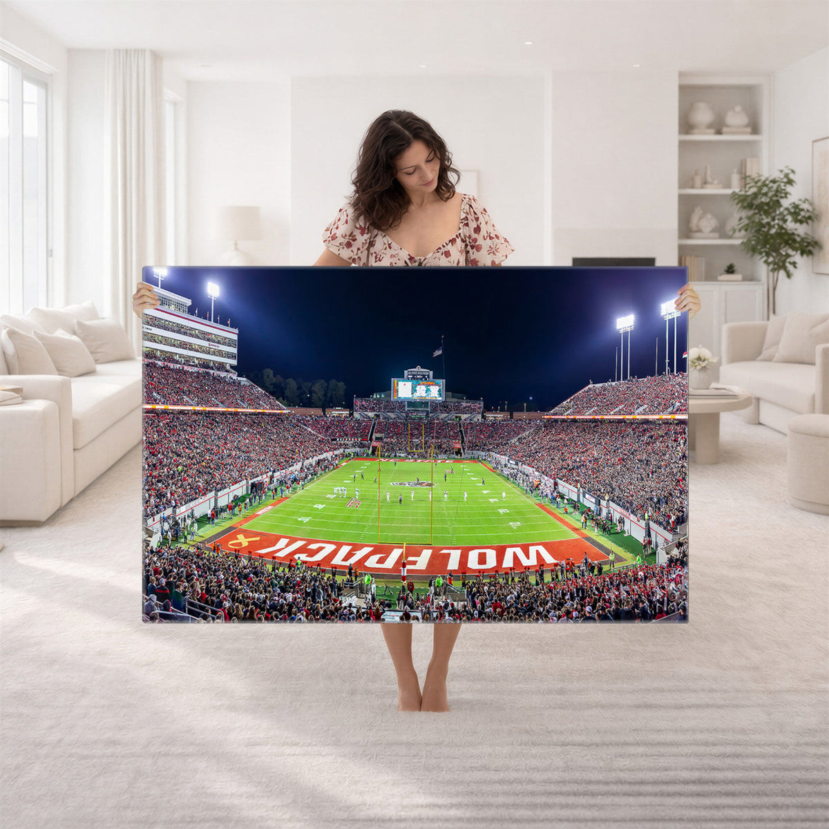 Wolfpack Football Team Print, Raleigh Carter-Finley Stadium