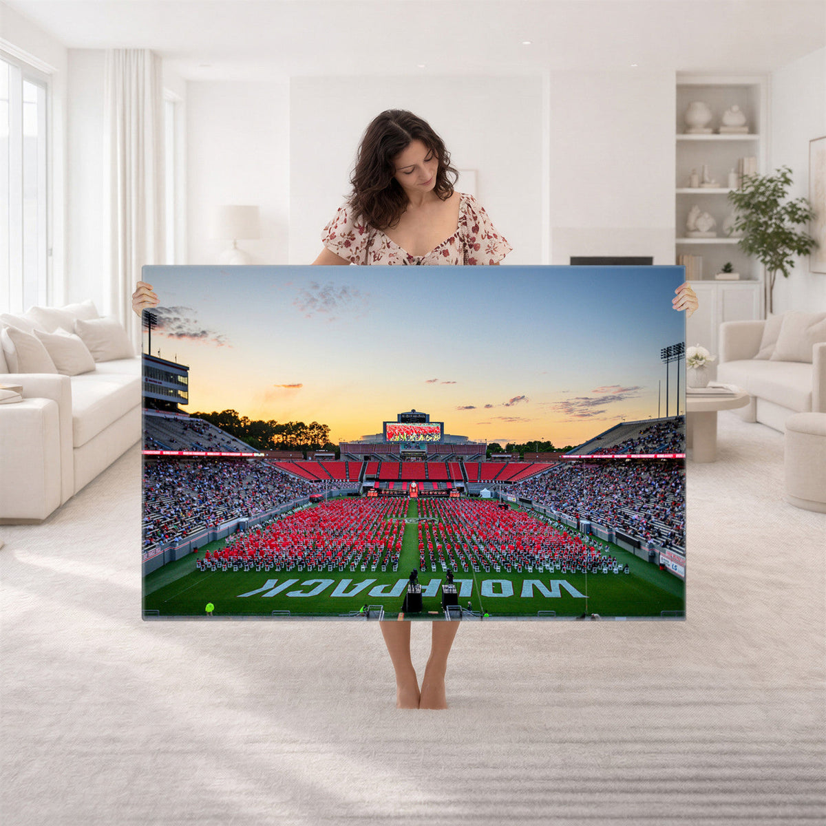 NC State Wolfpack Football Team Print Wall Art, Raleigh