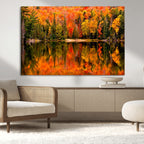 Forest Reflection Art | Autumn Forest Reflection Wall Art | Triptych Canvas Print