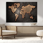 World Map Canvas Print | Framed Travel Map Wall Art for Couples