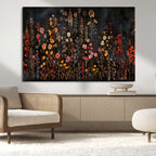 Large Floral Painting Print Illustration Flowers Canvas Wall Art