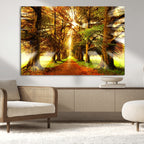 Sunshine in Forest and Trees Wall Art Canvas Print