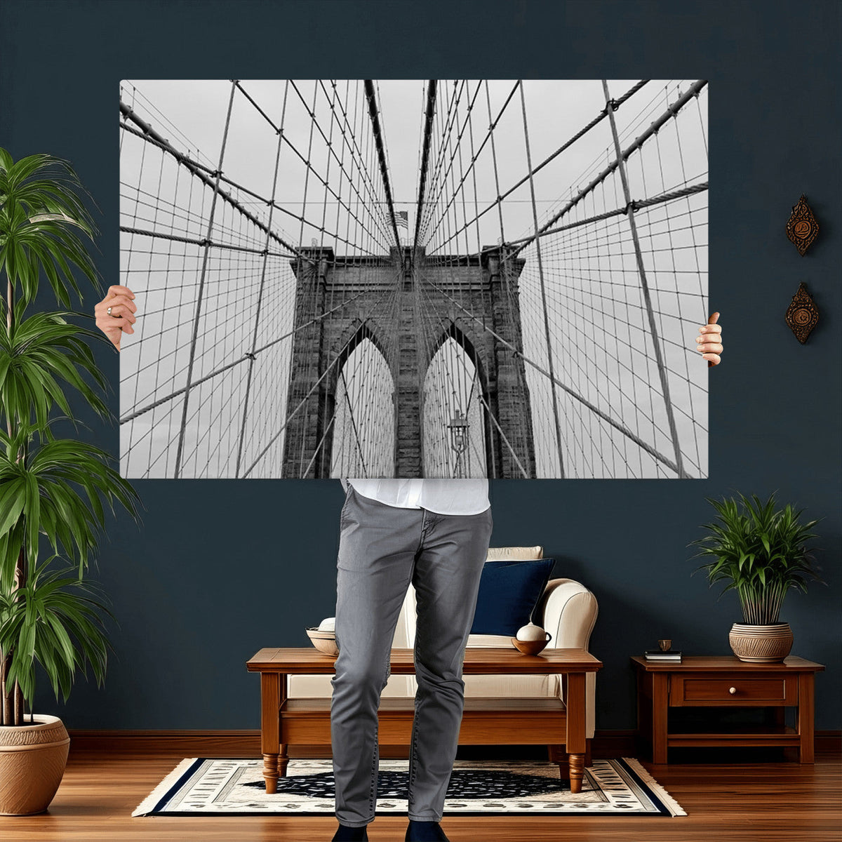 Large Brooklyn Bridge Wall Art Canvas Print