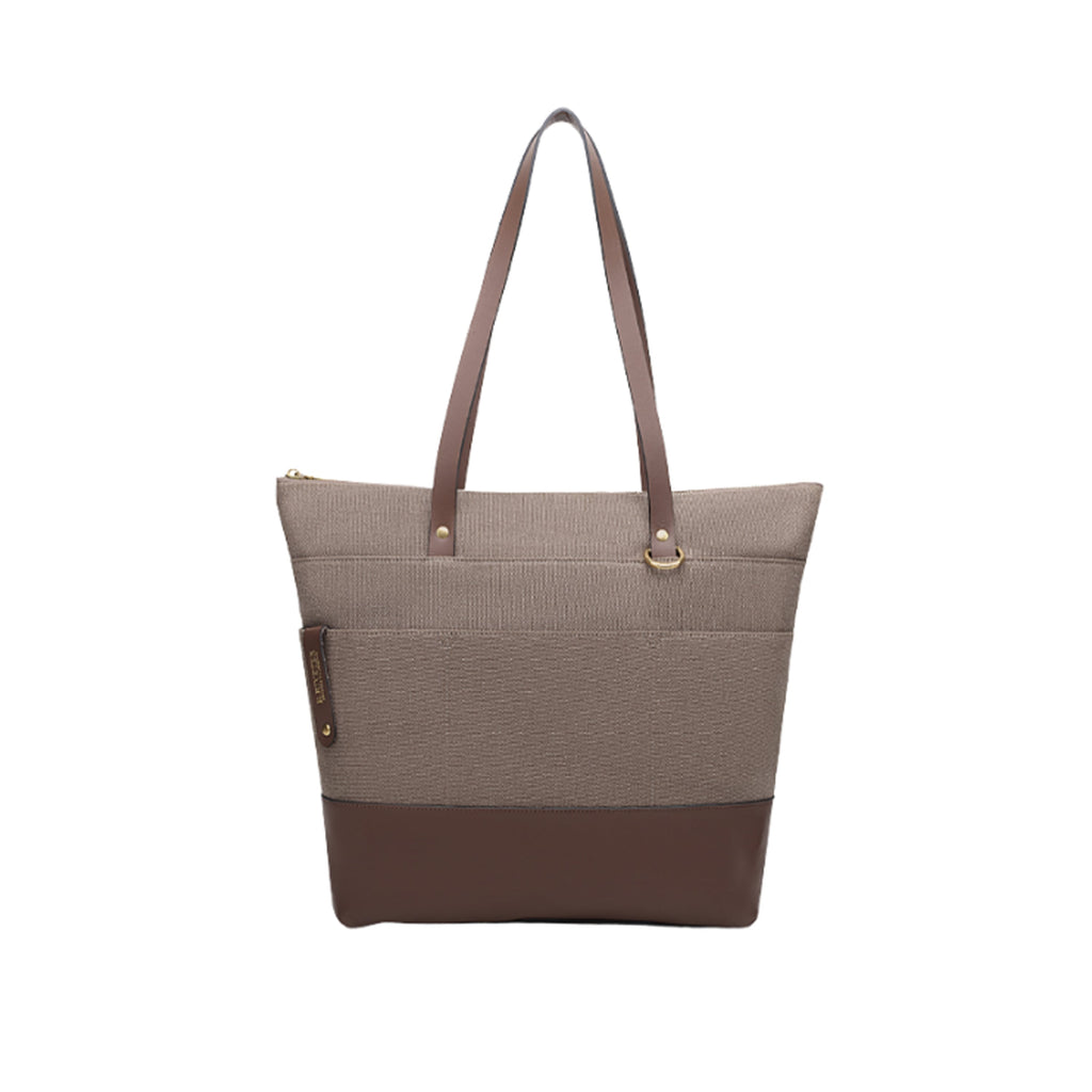 Harriet Tote Bag | Chocolate Washed Canvas + Brown Leather