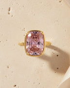 Sterling Silver Elongated Cushion Pink Sapphire CZ Cocktail Ring