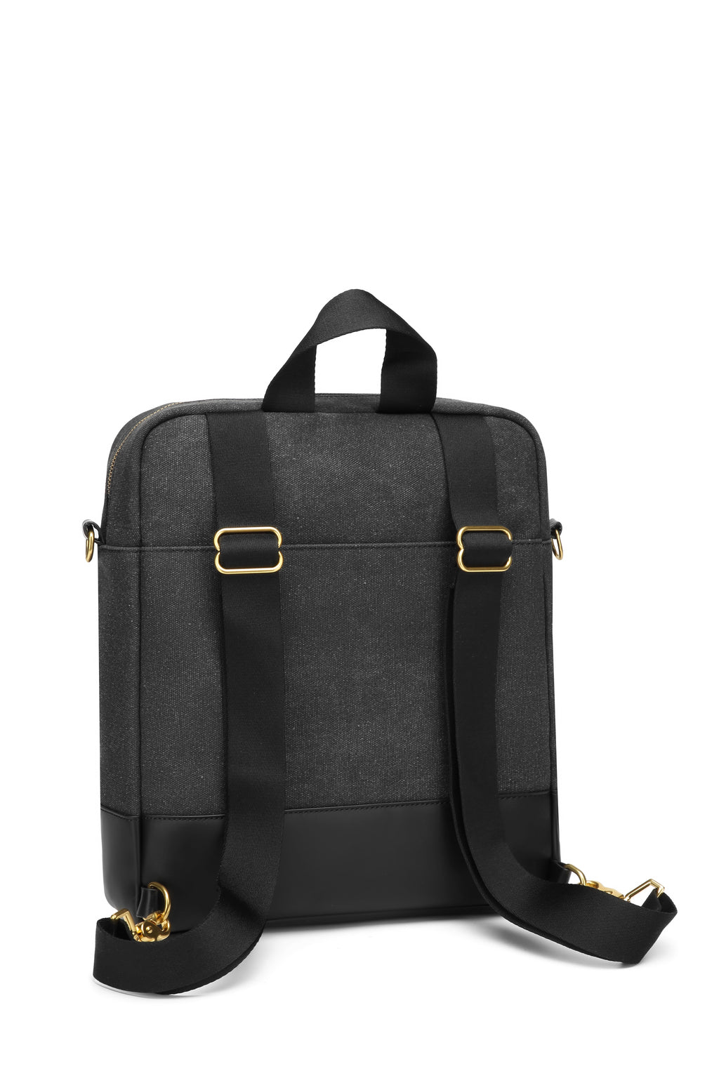 Corbin | Black Washed Canvas + Black Leather