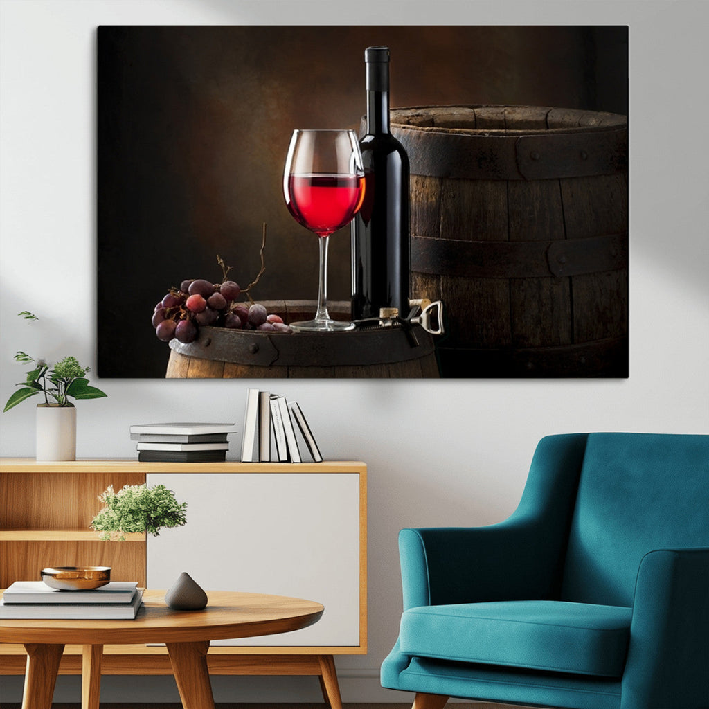Red Wine and Bottle Canvas Print