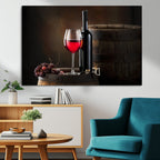 Red Wine and Bottle Canvas Print