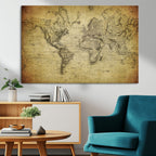 Push Pin World Map Canvas Print | Travel Tracker Wall Art
