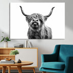 Fanny Scottish Highland Cow Cattle Art Print Farmhouse Wall Art Canvas Print