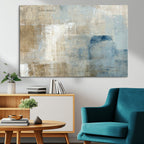 Abstract Blue and Beige Wall Art, Modern Minimalist Canvas Print Set